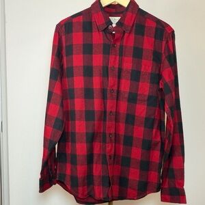 L.L. Bean Red Black Buffalo Plaid Flannel Shirt Men’s Medium